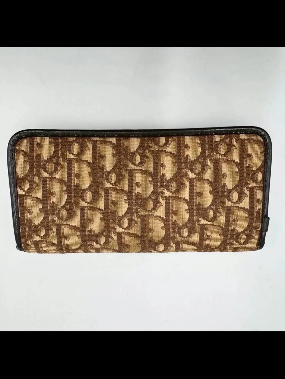 Dior Brown Monogram Jacquard wallet with Gold Accent